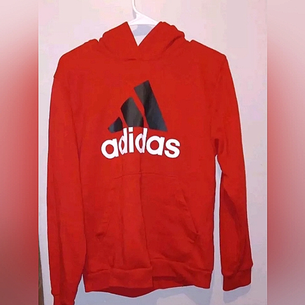 Adidas Girls Pullover Red Hoodie Sz XL